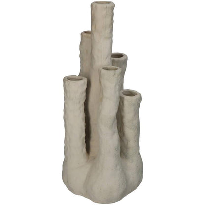 Blumenhalter Koraal – Ecru – Keramik Vase in Korallenform – Dekorativer Blumenhalter für Trockenblumen & Zweige – Maße 18×18×30cm