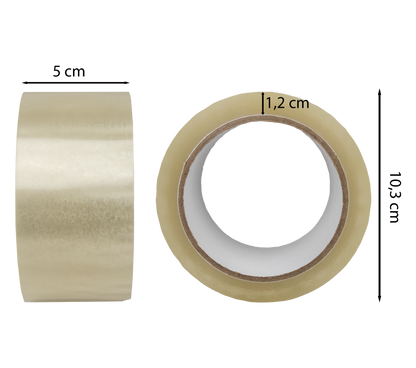Transparentes Klebeband - Leise abrollend - 50mm x 66m - ca. 50µm