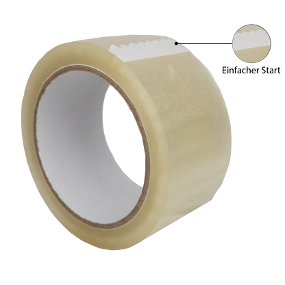 Transparentes Klebeband - Leise abrollend - 50mm x 66m - ca. 50µm