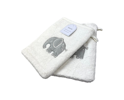 2er Pack Baby Waschhandschuhe » Set 2 Kinder Waschlappen Frottee » 21 x 15 cm reine Baumwolle » Wasch Handschuhe